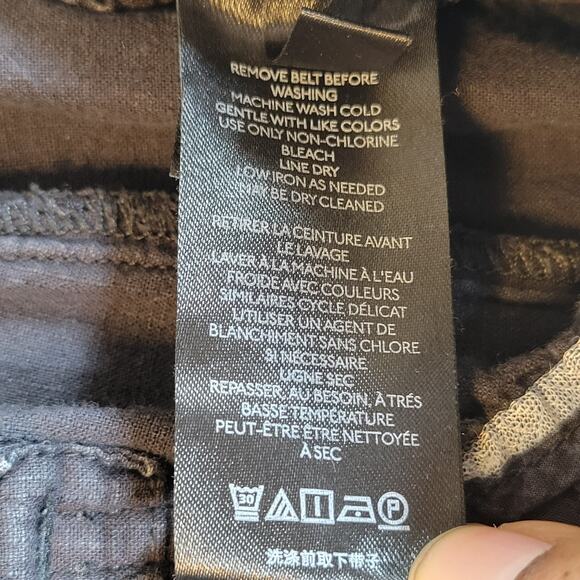 Anthropologie Womens Pull On Straight Chambray Paperbag Pants Size Medium Black - Picture 5 of 10